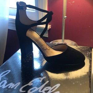 Brand new black suede heels!